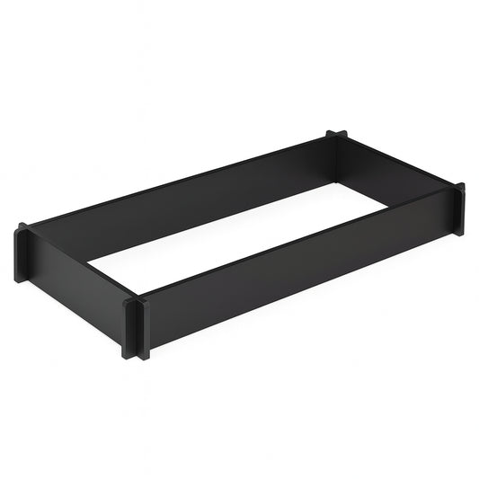 Vigoro 4 sq. ft. X 2 sq. ft. Black Poly Resin EZ Set Stackable Garden Bed