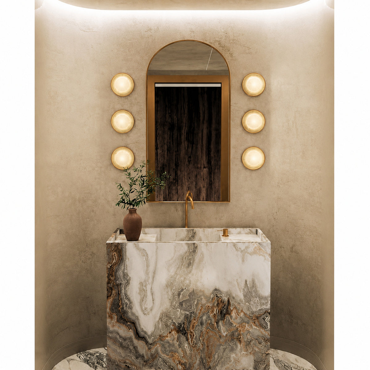 ALORA Alonso 8 in 1 Light 6 Watt Vintage Brass Integrated LED Vanity Light WV320108VB
