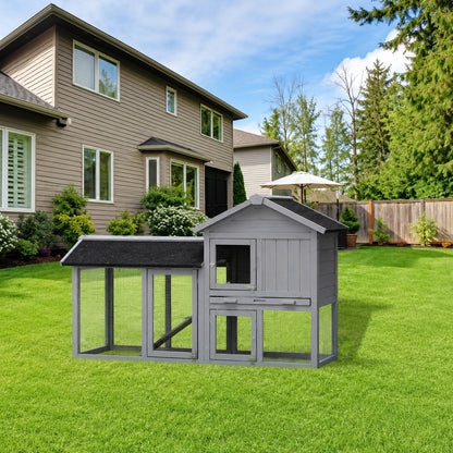 Tunearary Outdoor Rabbit Hutch is Made of Fir Wood with 3 Lockable Doors 2 Removable Side Doors Runs and 3 Pull out Trays