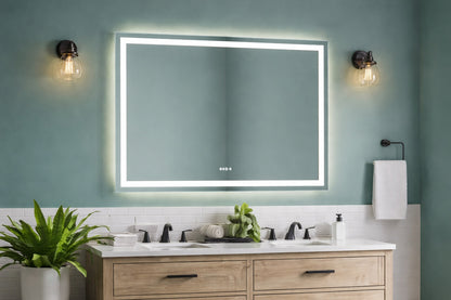 Glacier Bay 48 In W X 36 In H Rectangular Frameless Anti Fog Led Light Wall Bathroom Vanity Mirror