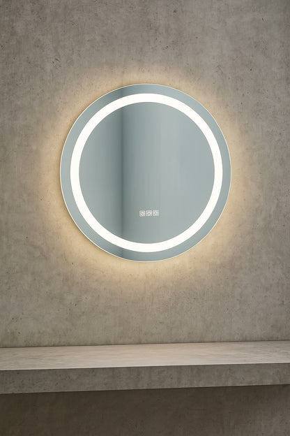 24 in. W x 24 in. H Round Frameless Anti-Fog LED Light Wall Bathroom Vanity Mirror
