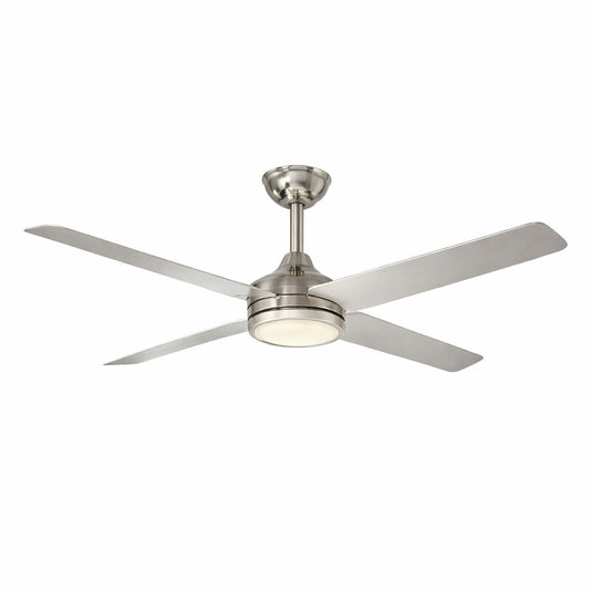 Hampton Bay Mercer II 52 in Indoor Brushed Nickel Standard Ceiling Fan with CCT LED Included with Remote Control Included