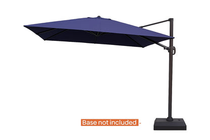 Pellebant 2-Tier 9 ft. x 11.5 ft. Rectangular Aluminum 360Â° Rotation Cantilever Patio Umbrella in Navy Blue with 260 lbs. Stand