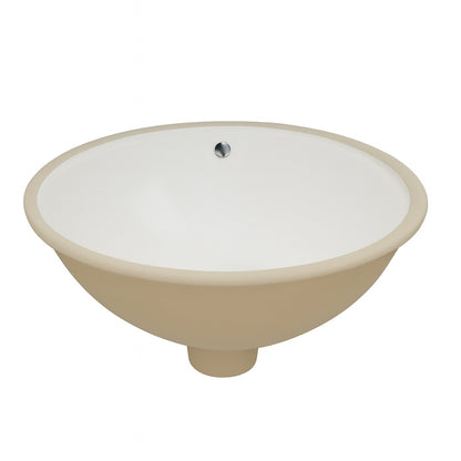 Cadeninc 18 in x 15 in White Ceramic Oval Undermount Bathroom Sink with Overflow