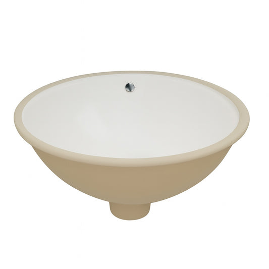 Cadeninc 18 in x 15 in White Ceramic Oval Undermount Bathroom Sink with Overflow