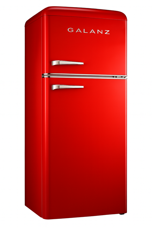Galanz 22 in. 7.6 cu. ft. Retro Top Freezer Refrigerator, Hot Rod Red, Energy Star