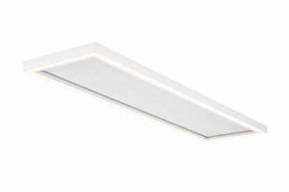 Commercial Electric 48 in x 10 in Low Profile Flat Panel White Dimmable 5CCT Selectable LED with Night Light Flush Mount Ceiling Light