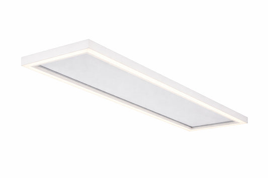 Commercial Electric 48 in x 10 in Low Profile Flat Panel White Dimmable 5CCT Selectable LED with Night Light Flush Mount Ceiling Light