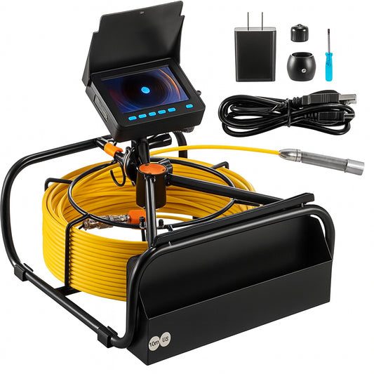 SKYSHALO Pipeline Inspection Camera 4.3 in. Screen Sewer Camera IP68 with DVR Function, 164 ft. Snake for Home Drain Plumbing