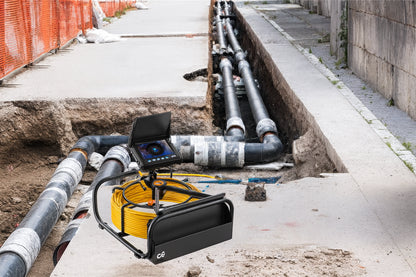 SKYSHALO Pipeline Inspection Camera 4.3 in. Screen Sewer Camera IP68 with DVR Function, 164 ft. Snake for Home Drain Plumbing