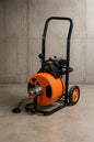 Sewer Machine Auto Feed 100 ft. x 1/2 in. Drain Auger with 4 Cutter and Air-Activated Foot Switch of 1 in. to 4 in. Pipe