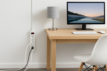 8 ft 6 Outlet Surge Protector with 45 Degree Flat Angle Plug White 2 Pack YLPT 43