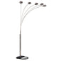 MODERN HABITAT ChicBeam 84 in. Chrome 5-Light Cap Arc Floor Lamp for Living Room with Metal Shade