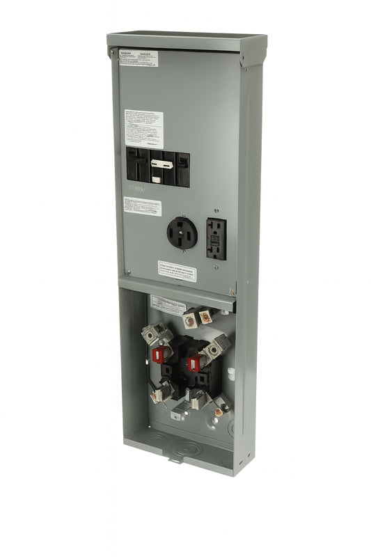 Midwest Electric Products 70 Amp 3-Space 6-Circuit Main Breaker Underground Ring Type Single Head Temporary Power Pedestal (M155MBGP6033)