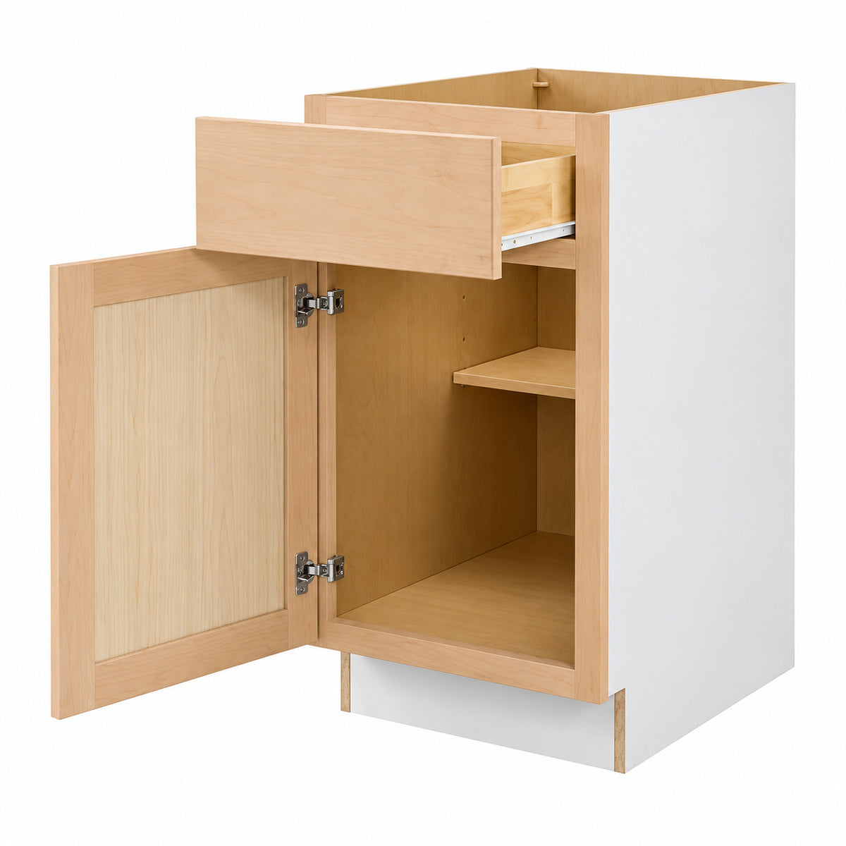 Hampton Bay 18 in W x 24 in D x 34 5 in H Ready to Assemble Base Kitchen Cabinet in Unfinished with CLICKREADY Technology B18
