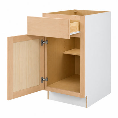 Hampton Bay 18 in W x 24 in D x 34 5 in H Ready to Assemble Base Kitchen Cabinet in Unfinished with CLICKREADY Technology B18