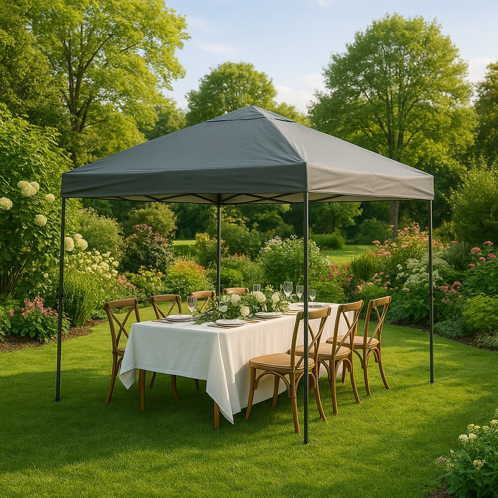 10 ft x 10 ft Grey Instant Canopy Pop Up Tent NS CLIA 100 G