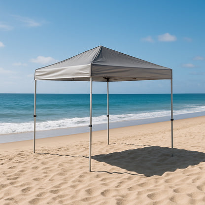 8 ft X 8 ft Grey Straight Leg Instant Canopy Pop Up Tent Sto N Go CL64B SNG