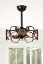 Oaks Aura Lorre 19 In Indoor Black Futuristic Tech Style Ceiling Fan With Lights 6 Speed Quiet Reversible Ceiling Fan With Remote