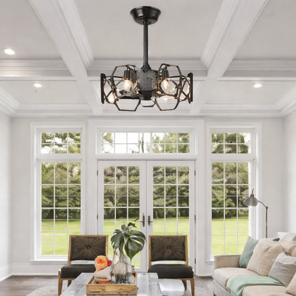 Oaks Aura Lorre 19 In Indoor Black Futuristic Tech Style Ceiling Fan With Lights 6 Speed Quiet Reversible Ceiling Fan With Remote