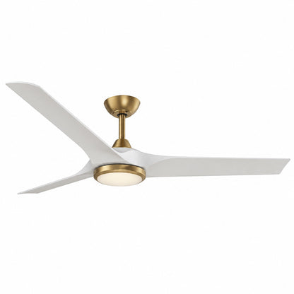 Hampton Bay Sansra 60 in Indoor Outdoor Brass Standard Ceiling Fan with with CCT Integrated LED Module with Remote and White Blades