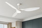 QRMOK R3 52 in. Indoor Ceiling Fan with Light and Remote Flush Mount Low Profile,Quiet Reversible DC Motor, 3 CCT Light,White