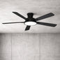 QRMOK T5 52 in Indoor Ceiling Fan with Light Ultra Silent Ceiling Fan with 3 CCT Light Reversible Blades and DC Motor Black