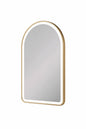 WELLFOR BONIE 24 in W x 36 in H Arched Framed LED Anti Fog Wall Bathroom Vanity Mirror in Brushed Gold