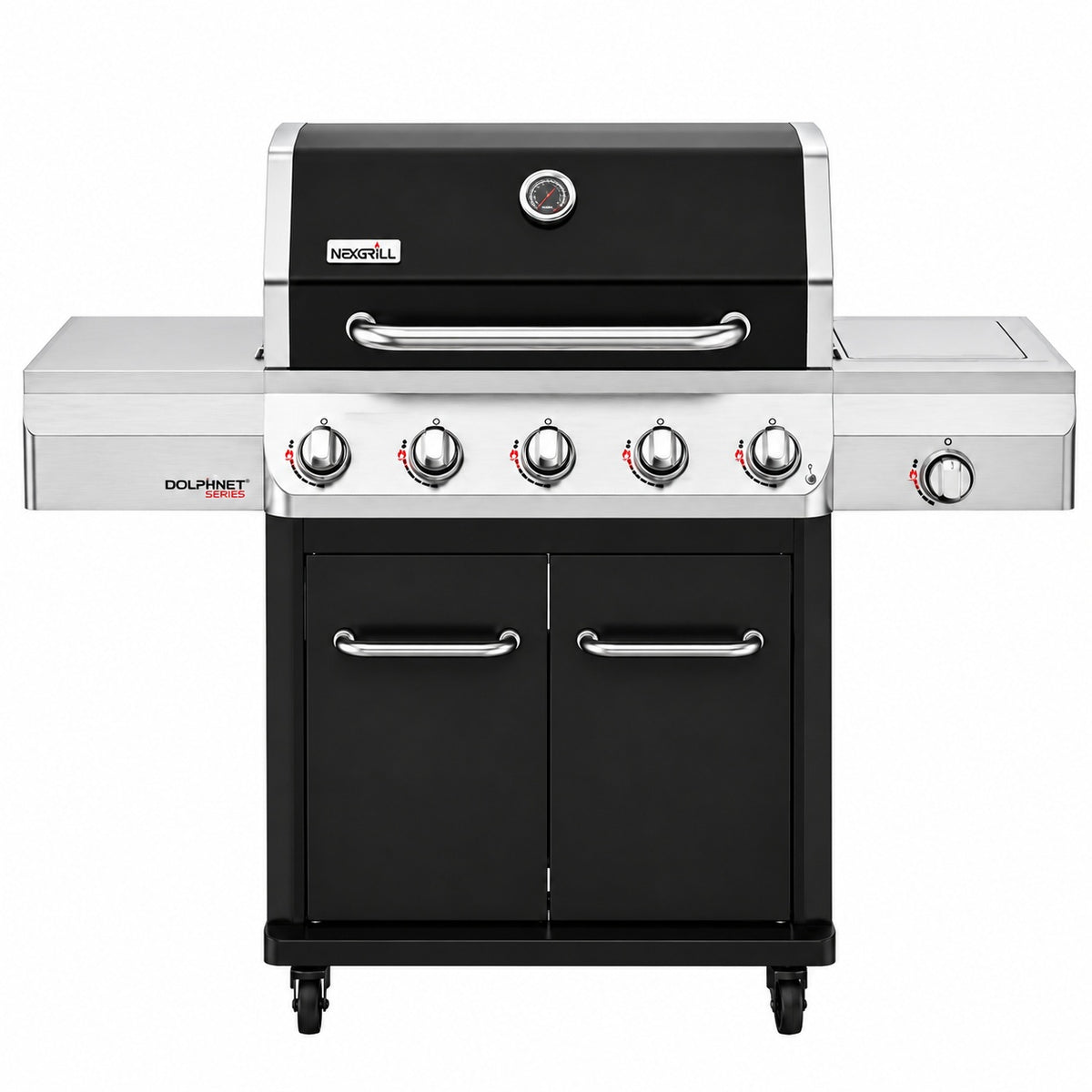Nexgrill Gourmet Pro 5 Burner Propane Gas Grill with Side Burner and Griddle Max Insert in Black