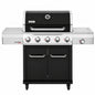 Nexgrill Gourmet Pro 5 Burner Propane Gas Grill with Side Burner and Griddle Max Insert in Black