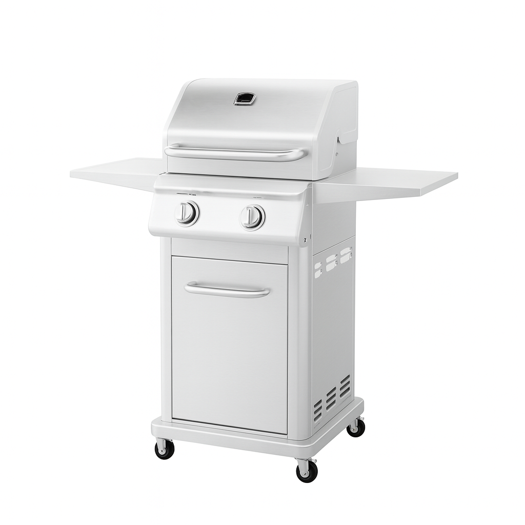 Nexgrill 2 Burner Stainless Steel Propane Gas Grill with Folding Side Shelves