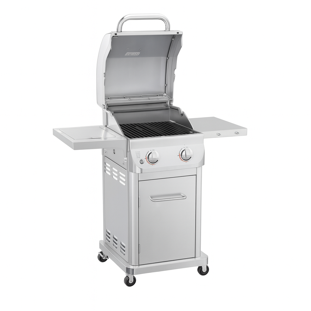 Nexgrill 2 Burner Stainless Steel Propane Gas Grill with Folding Side Shelves