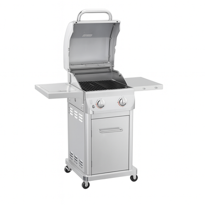 Nexgrill 2 Burner Stainless Steel Propane Gas Grill with Folding Side Shelves