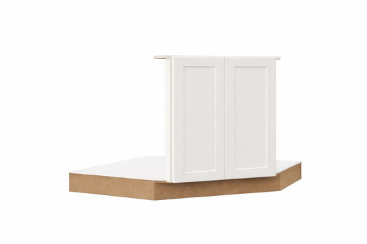 Hampton Bay Designer Series Melvern 42 In W X 24 In D X 34 5 In H Partially Assembled Shaker Corner Sink Cabinet In Cloud