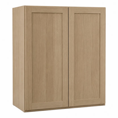 Hampton Bay Sinclair 30 in W x 12 in D x 30 in H Assembled Wall Kitchen Cabinet in Shaker Light Oak