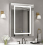 Simple Project 24 in W x 30 in H Rectangular Aluminum Light Medicine Cabinet with Mirror Defogging Mounted Recessed or Surface