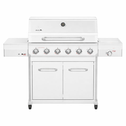 Nexgrill Gourmet Pro 6 Burner Stainless Steel Propane Gas Grill with Searing Side Burner and Griddle Max Insert