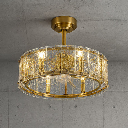 20 in Indoor Gold Crystal Cage Ceiling Fans with Lights and Remote Control SPM 19753J 501