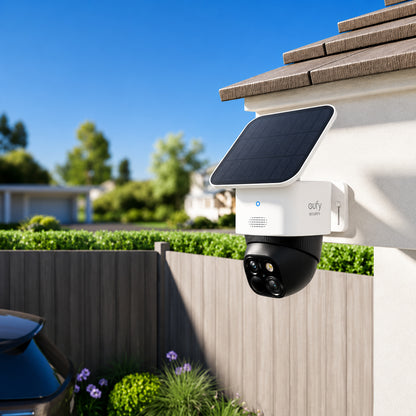 eufy S340 SoloCam Wireless Outdoor Solar Pan and Tilt Security Camera with 360 Degree Surveillance and No Monthly Fee T81701W1