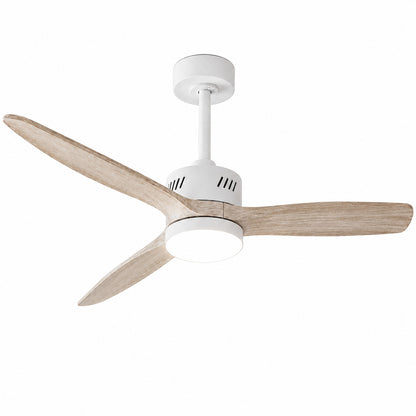 MODERN HABITAT 52 in Integrated LED Indoor White Downrod Standard Ceiling Fan with White Oak Blades Dimmable Light Remote CFL 1592 5252MW