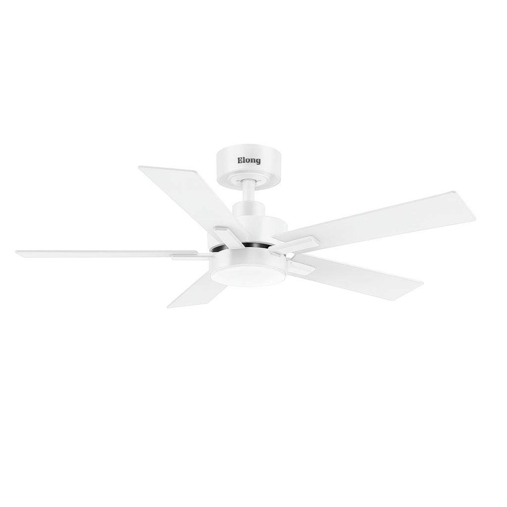 Breezary Charlie 42 in. Integrated LED Indoor White Ceiling Fans with Light and Remote Control Included
