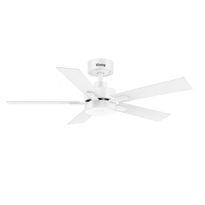 Breezary Charlie 42 in. Integrated LED Indoor White Ceiling Fans with Light and Remote Control Included