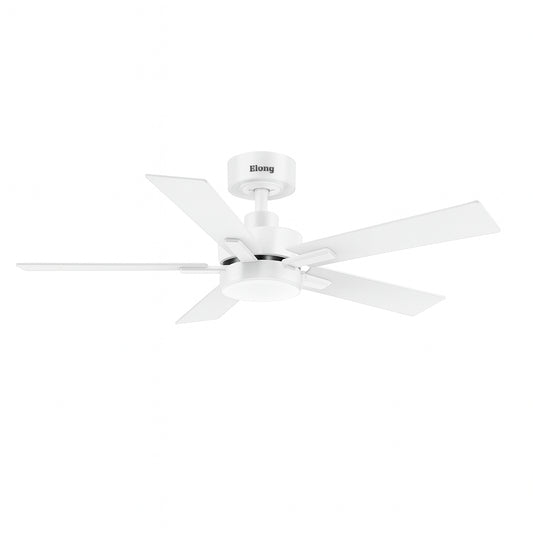 Breezary Charlie 42 in. Integrated LED Indoor White Ceiling Fans with Light and Remote Control Included