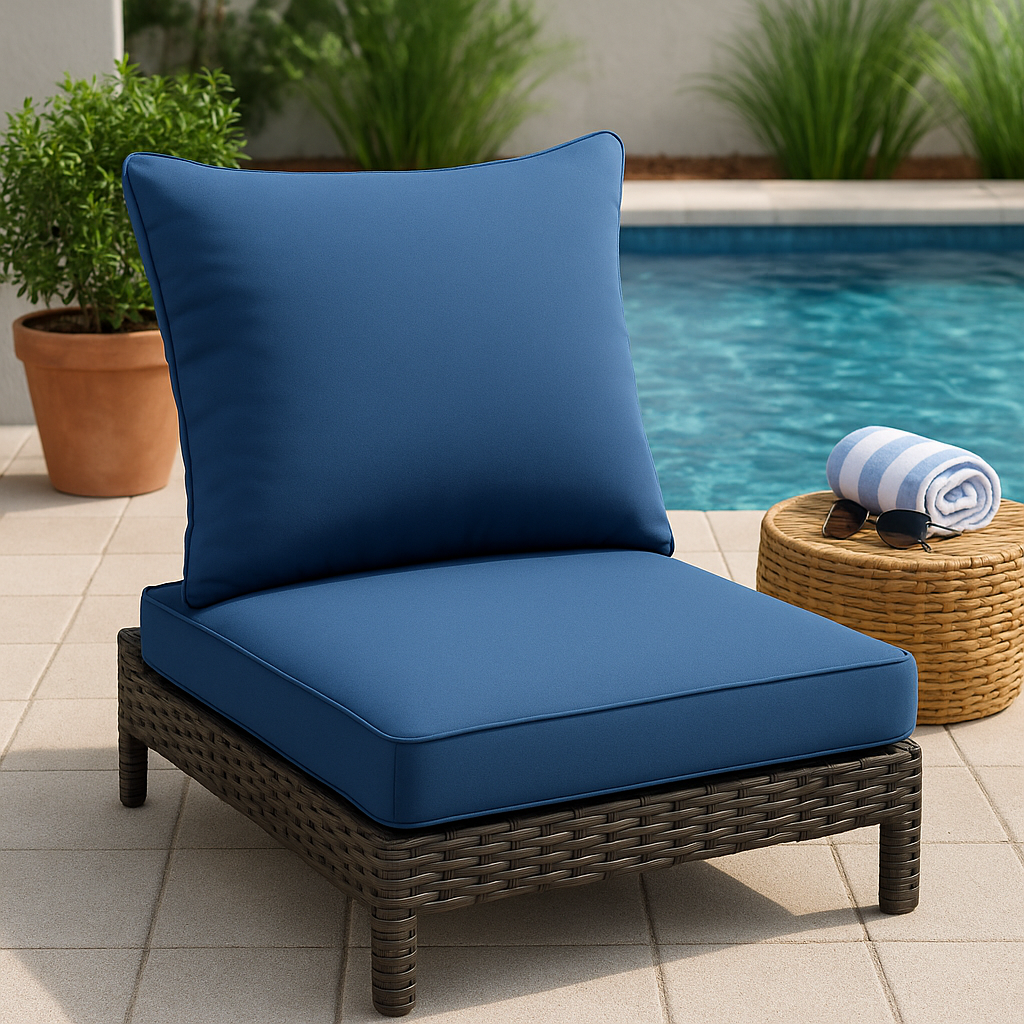 Hampton Bay 24 in. W x 24 in. D Cushionguard Deep Seat Universal Outdoor Cushion in Lake Twist
