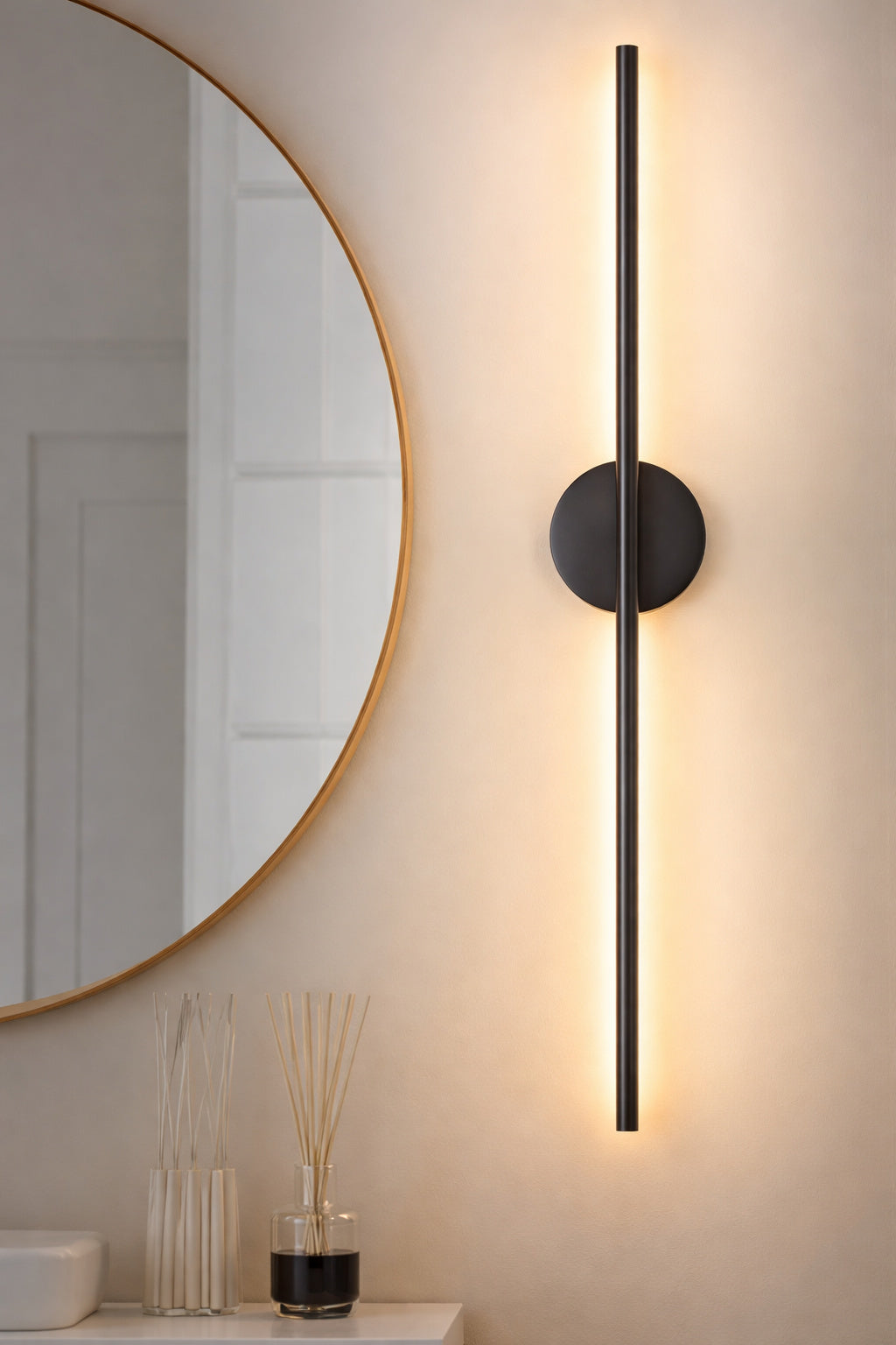 Rennnsan Aidan 27 5 in 1 Light Black Linear Dimmable LED Wall Sconce