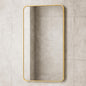 30 in. W x 40. 2 in. H Rectangular Aluminum Frame Square Gold Wall Mirror