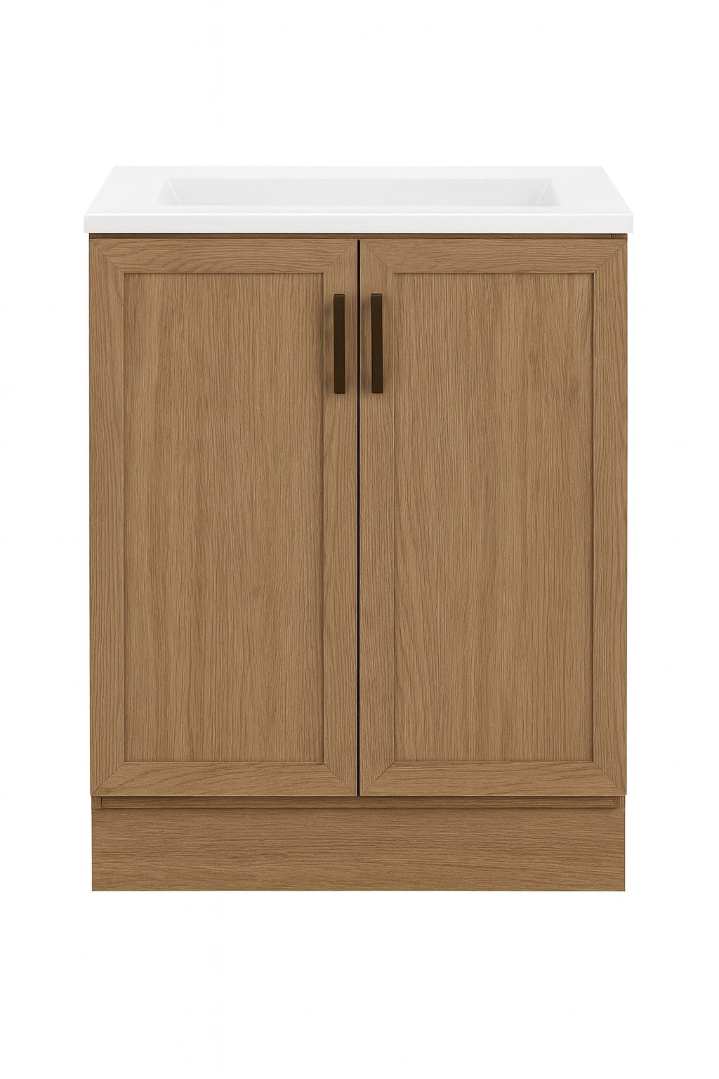 Glacier Bay Fonthill 24 5 in W x 18 75 in D x 32 89 in H Single Sink Bath Vanity in Sand Elm with White Cultured Marble Top