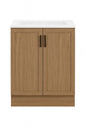 Glacier Bay Fonthill 24 5 in W x 18 75 in D x 32 89 in H Single Sink Bath Vanity in Sand Elm with White Cultured Marble Top