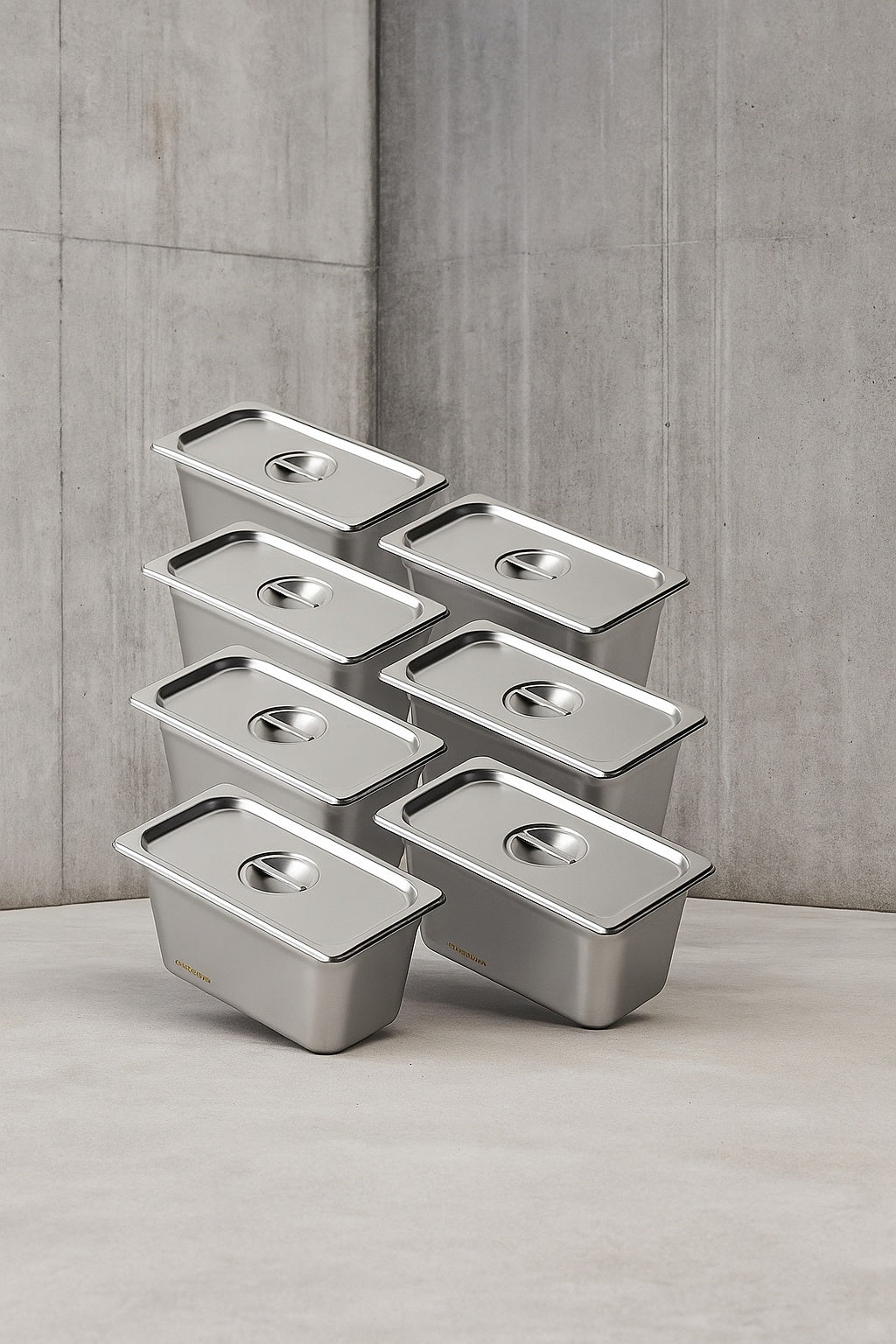 Hotel Pans, 6.3 qt. 1/3 Size Anti-Jam Steam Pan with Lid, 0.8 mm Thick Stainless Steel Steam Pan, 6 in. D (8-Pack)