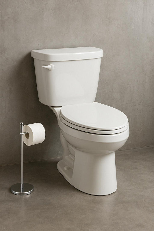 19 in. Tall 2 piece High Efficiency 1.28 GPF Single Flush Elongated Toilet Map Flush 1000g, Seat Included 732829119730 HOROW